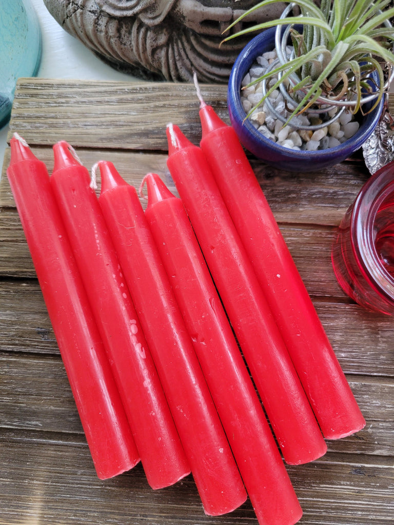 6-Inch Spell Candle / Six Inch Red Candles / Pack of Candles