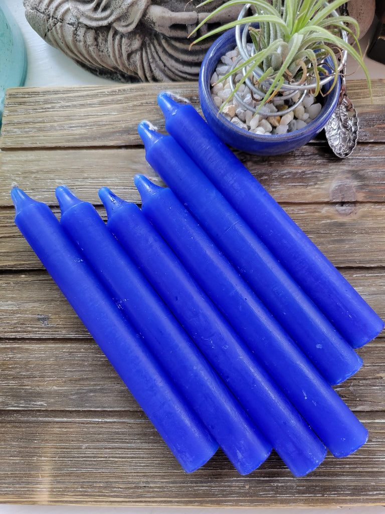 6-Inch Blue Candles Pack of 6 Candles