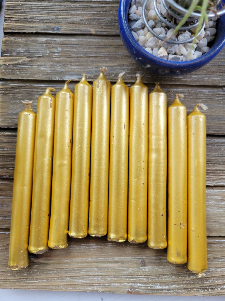 Pack of 10 , Gold and Silver Chime Candle