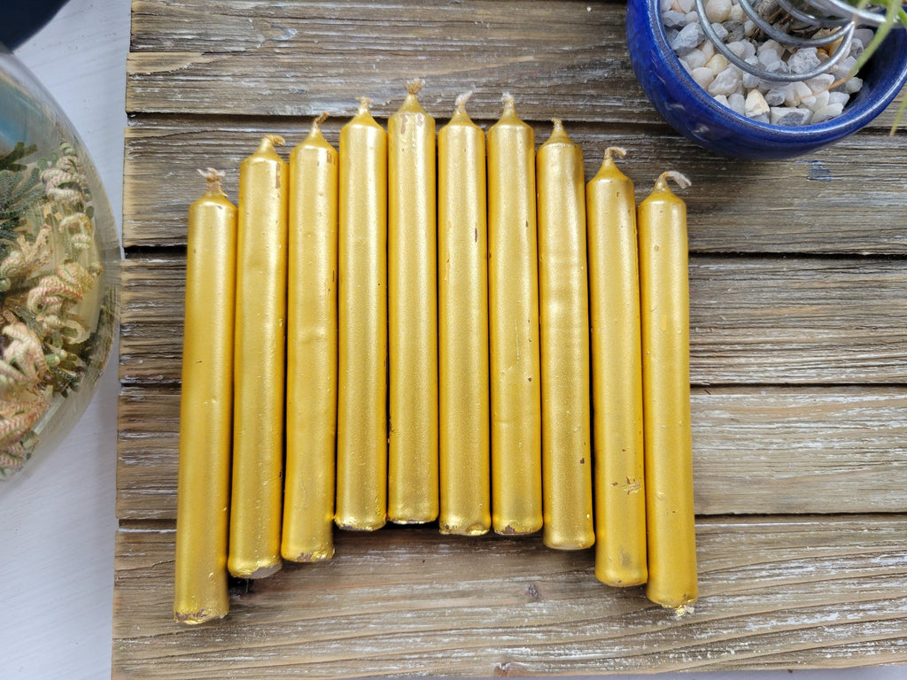 Pack of 10 , Gold and Silver Chime Candle