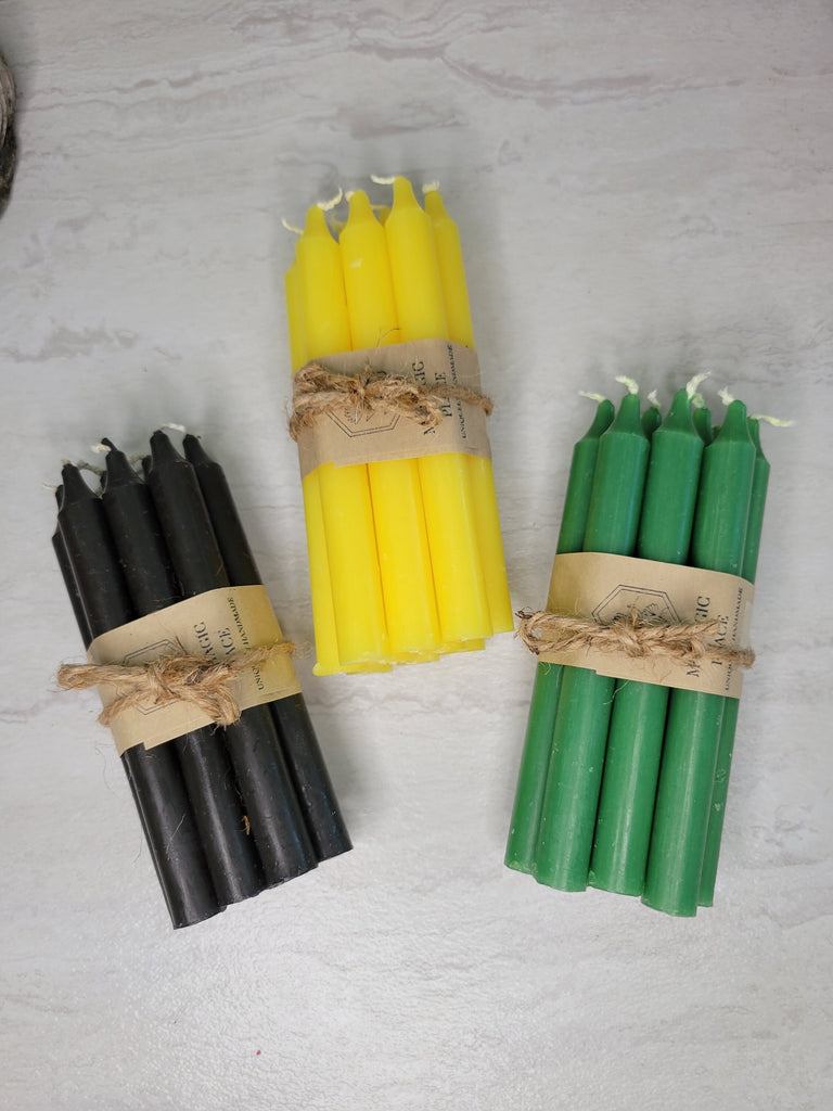 Set of 10 Candles 5" chime unscented spell candles pack of colored candles