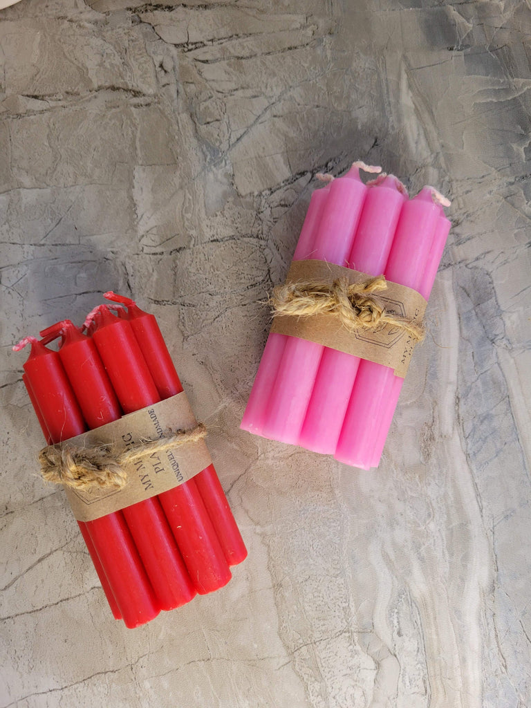 Set of 10 mini 4" chime unscented / spell candles / chime candles