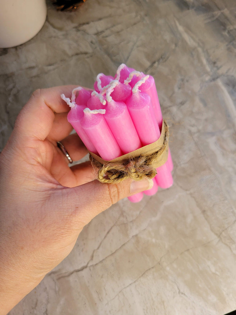 Set of 10 mini 4" chime unscented / spell candles / chime candles