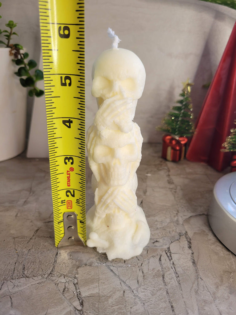 Skull candle, shaped candle, sculptural candle, Palm wax