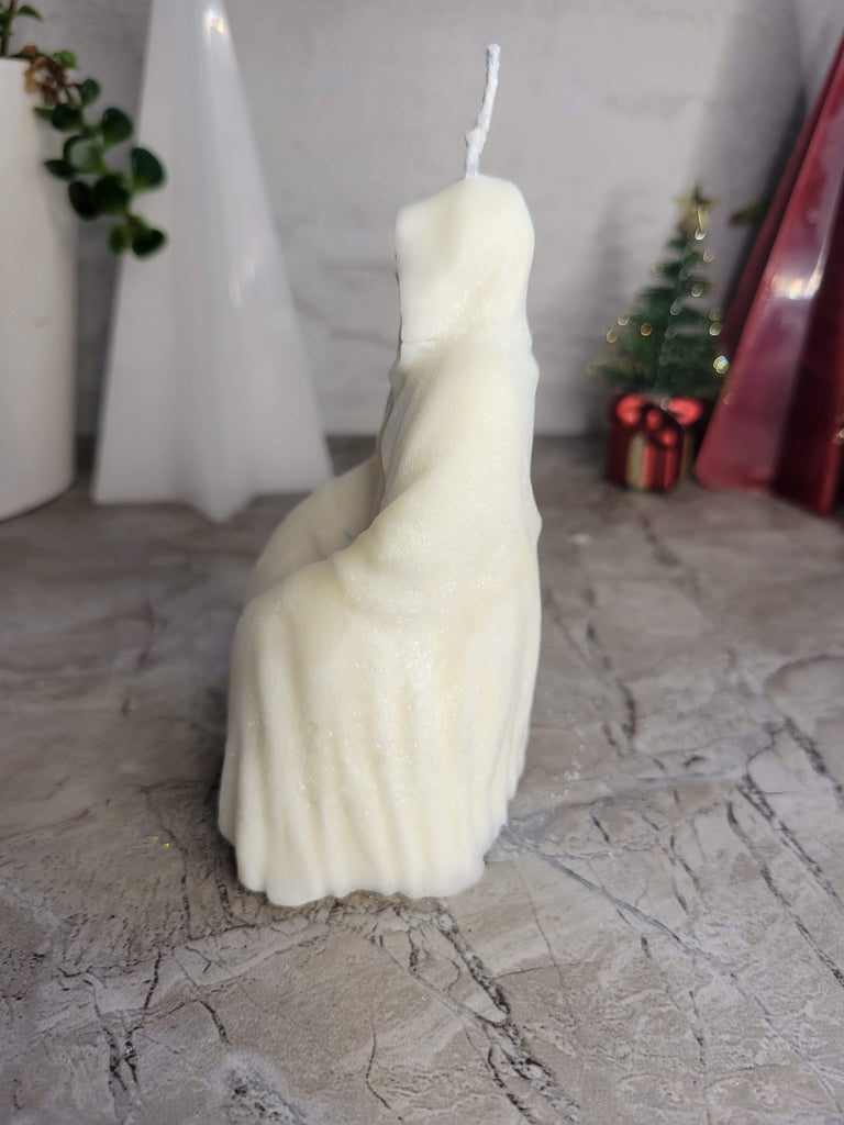 Faceless death candle , shaped candle, sculptural candle, palm wax