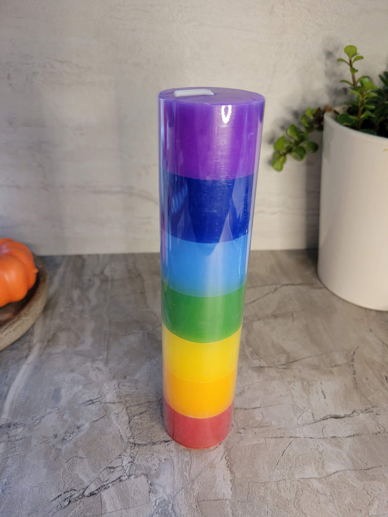 Seven Chakras Layered Candle Chakra Meditation candles Unscented Chakra Candles 7 " Tall Candles