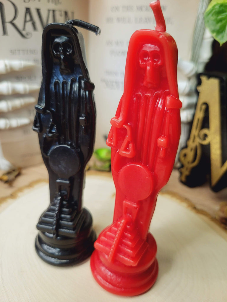 Holy Death Black, Holy Death Red Candle, Santa Muerte Candle Offering Candle Spell Candle