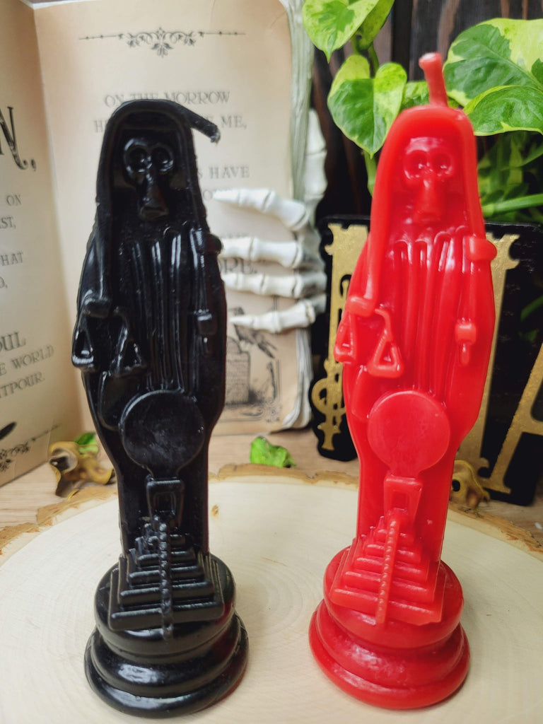 Holy Death Black, Holy Death Red Candle, Santa Muerte Candle Offering Candle Spell Candle