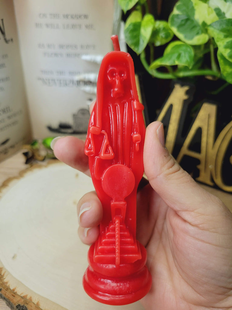 Holy Death Black, Holy Death Red Candle, Santa Muerte Candle Offering Candle Spell Candle