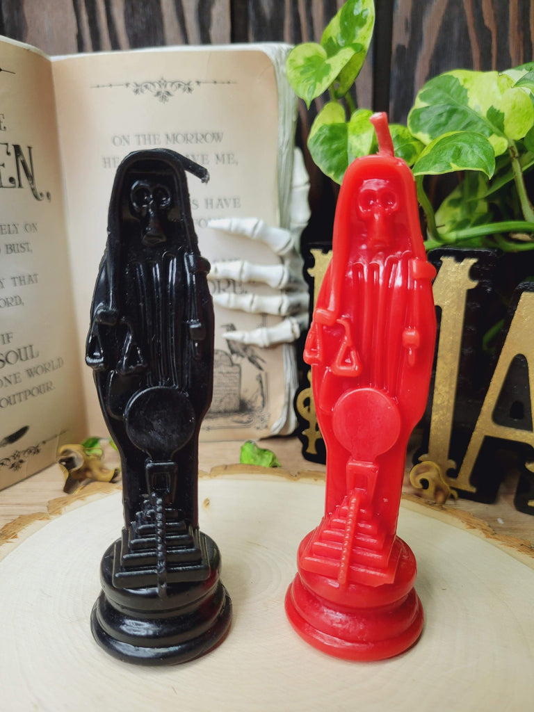 Holy Death Black, Holy Death Red Candle, Santa Muerte Candle Offering Candle Spell Candle