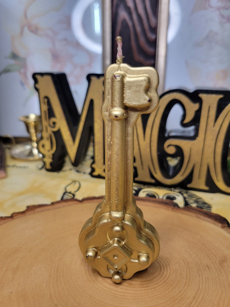 Gold Key Candle, Key Candle, Small Key Figurine Candle Offering Candle Spell Candle