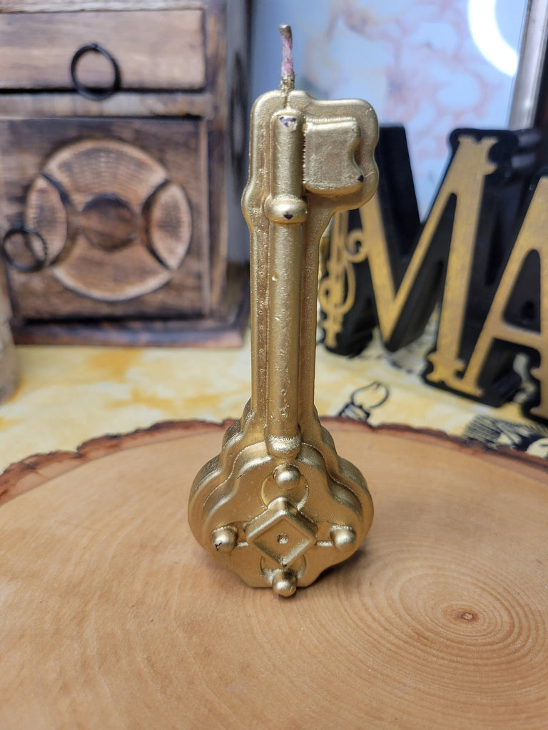 Gold Key Candle, Key Candle, Small Key Figurine Candle Offering Candle Spell Candle