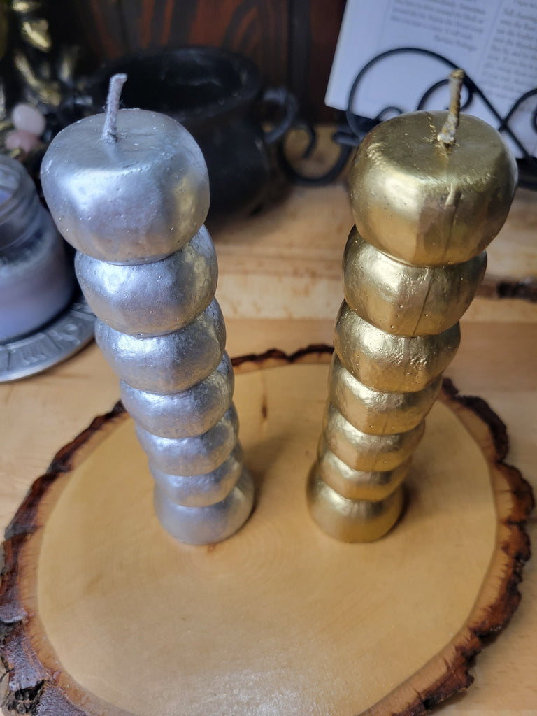 7 Knob candles Gold and Silver Spell Candle Wishing