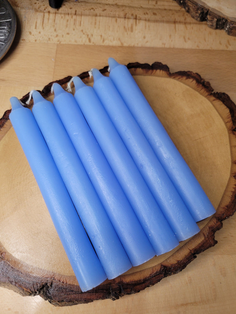 Light Blue 6-Inch Spell Candle - Pack of 6 Taper Candles