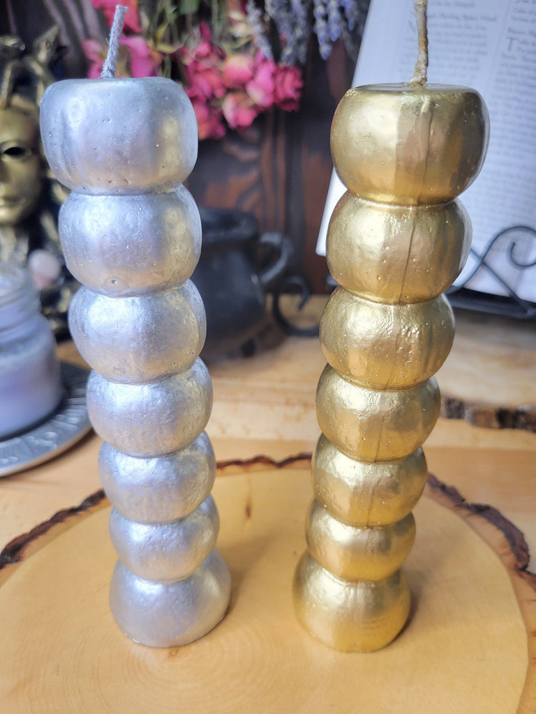 7 Knob candles Gold and Silver Spell Candle Wishing