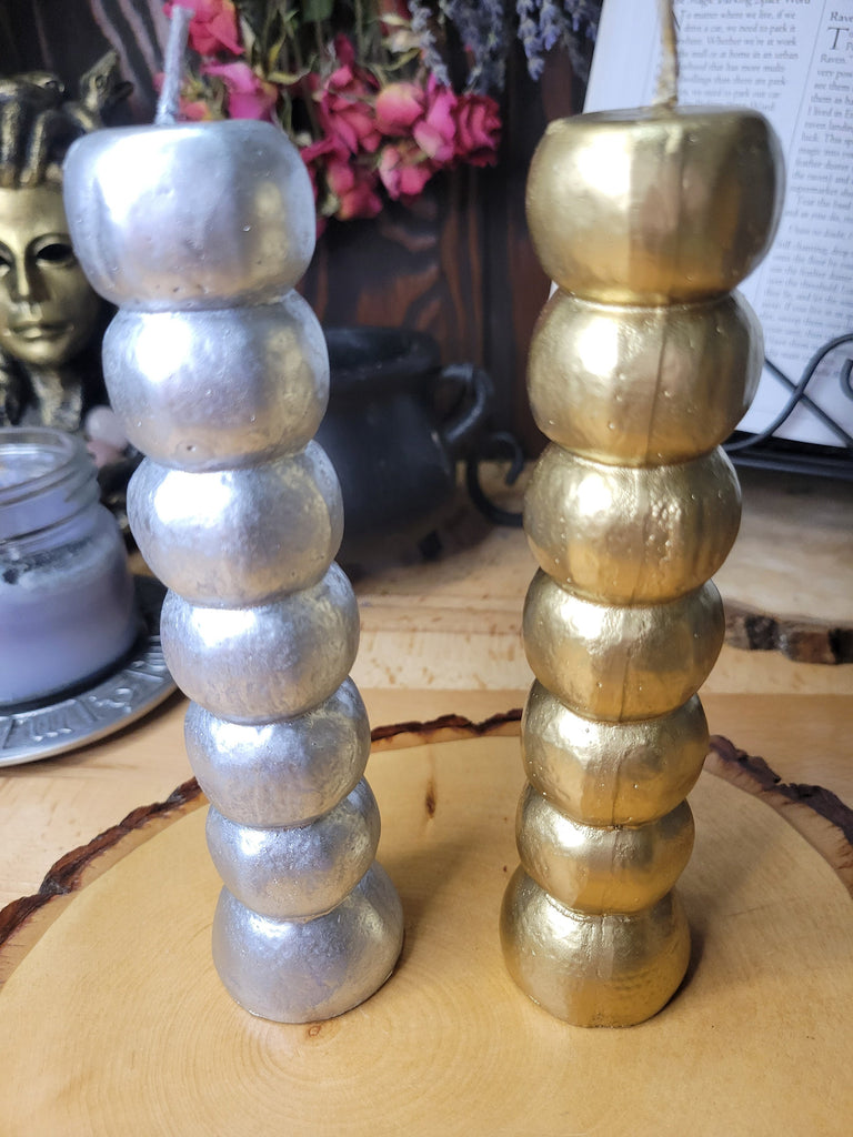 7 Knob candles Gold and Silver Spell Candle Wishing