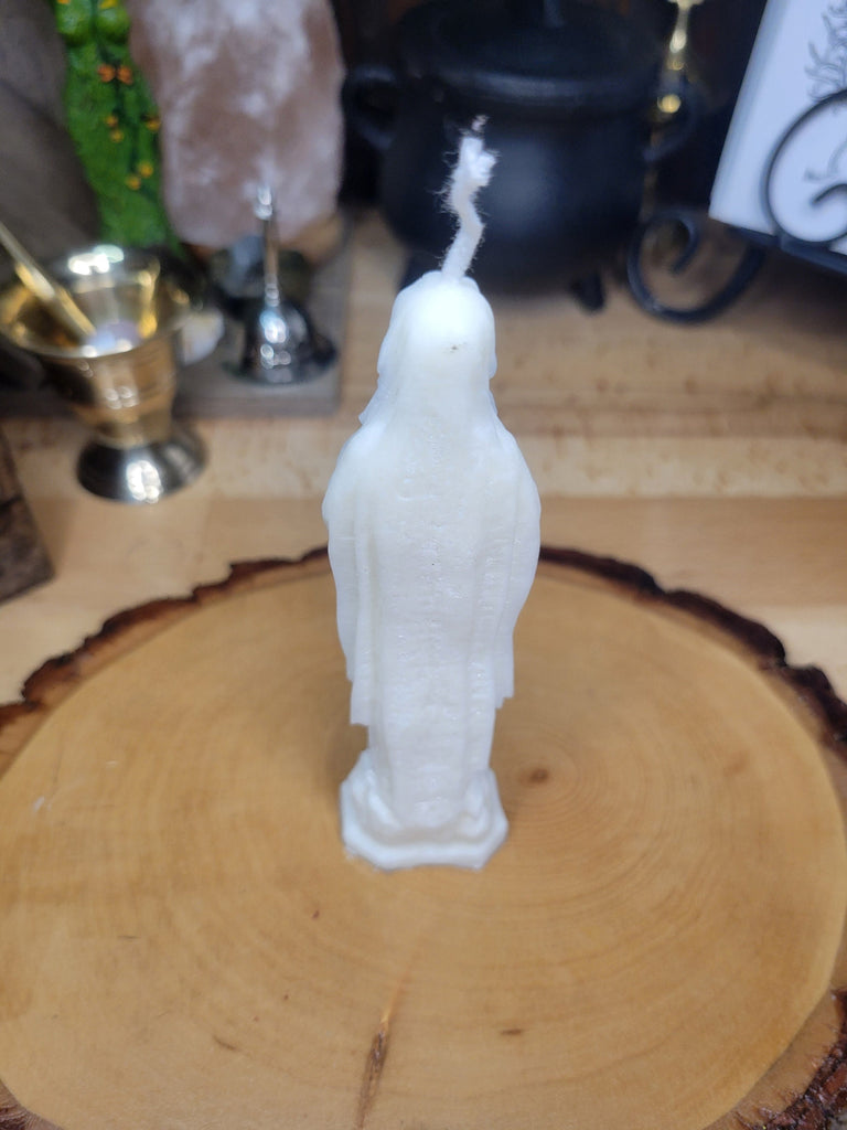 Female Figurine Candle Shape of Virgin Mary Decorative Religious Candle