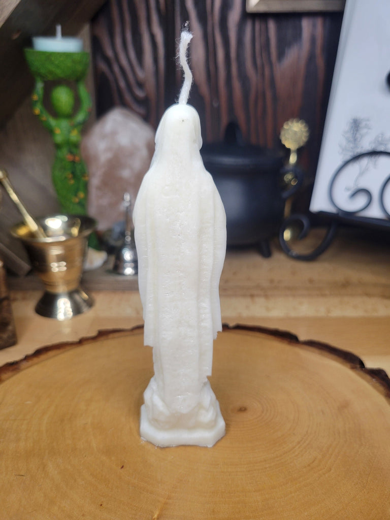 Female Figurine Candle Shape of Virgin Mary Decorative Religious Candle