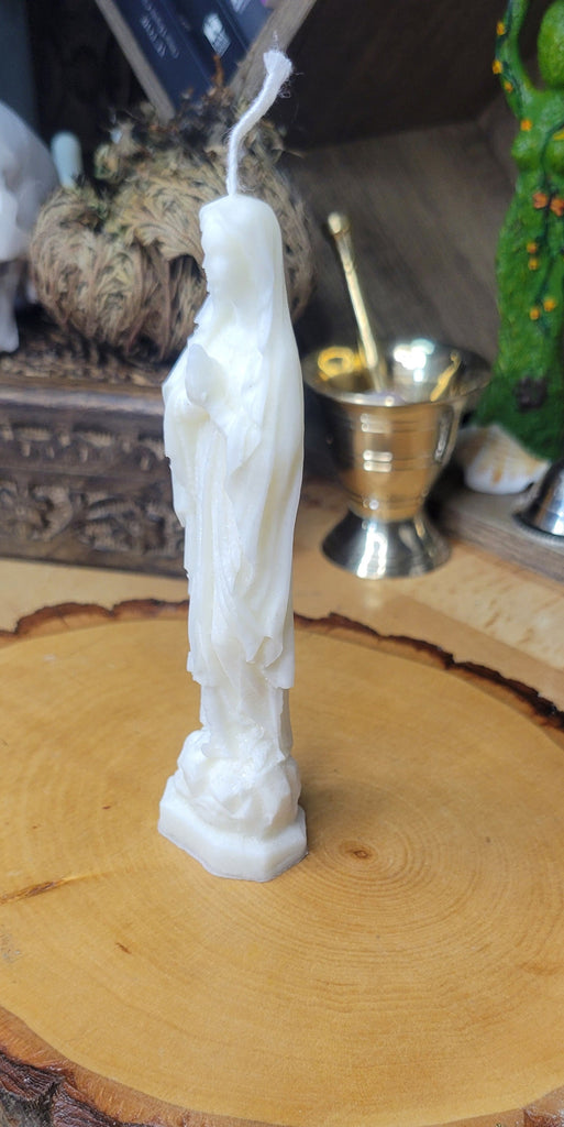 Female Figurine Candle Shape of Virgin Mary Decorative Religious Candle