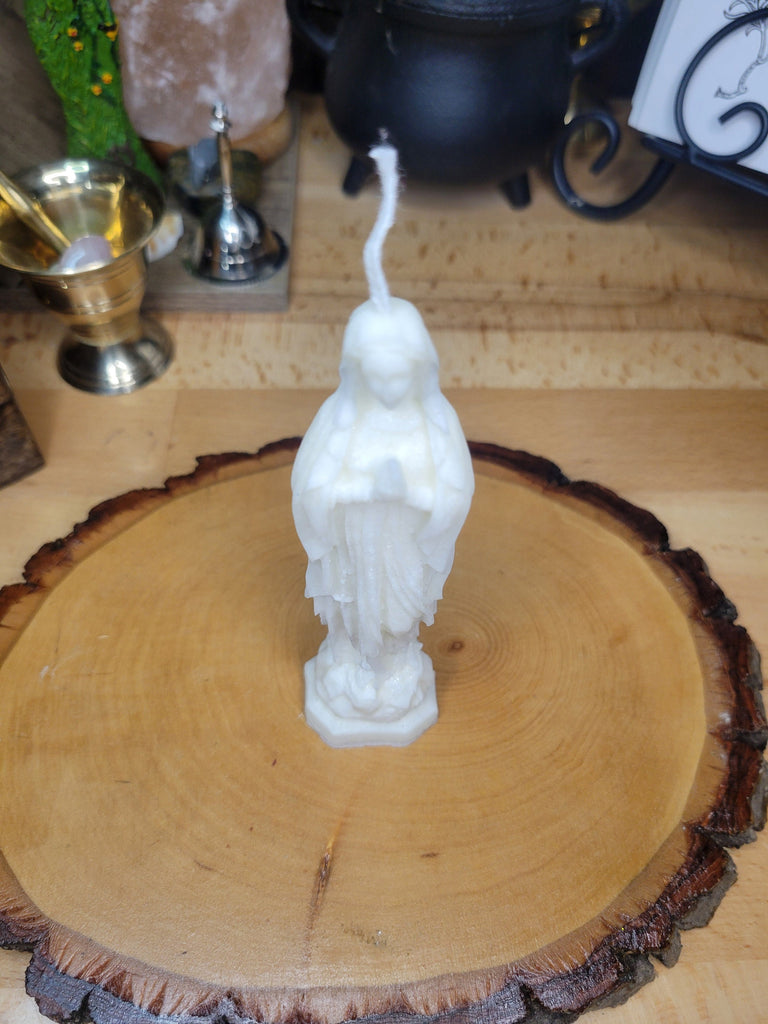 Female Figurine Candle Shape of Virgin Mary Decorative Religious Candle