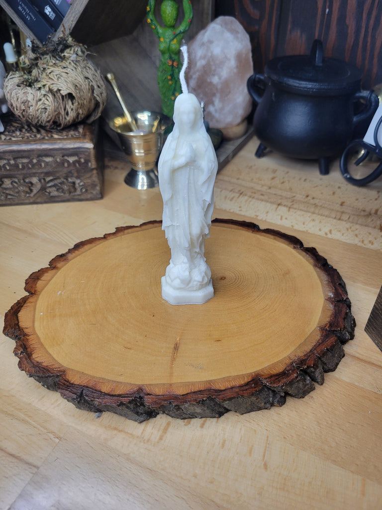 Female Figurine Candle Shape of Virgin Mary Decorative Religious Candle