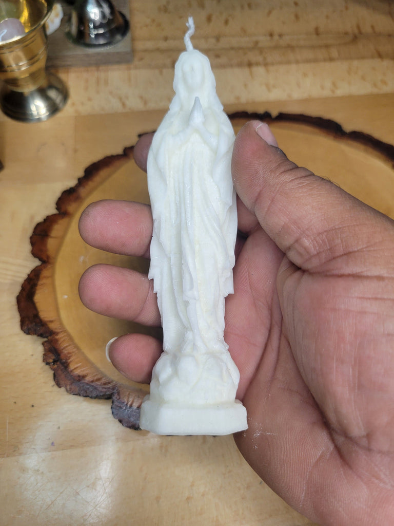 Female Figurine Candle Shape of Virgin Mary Decorative Religious Candle