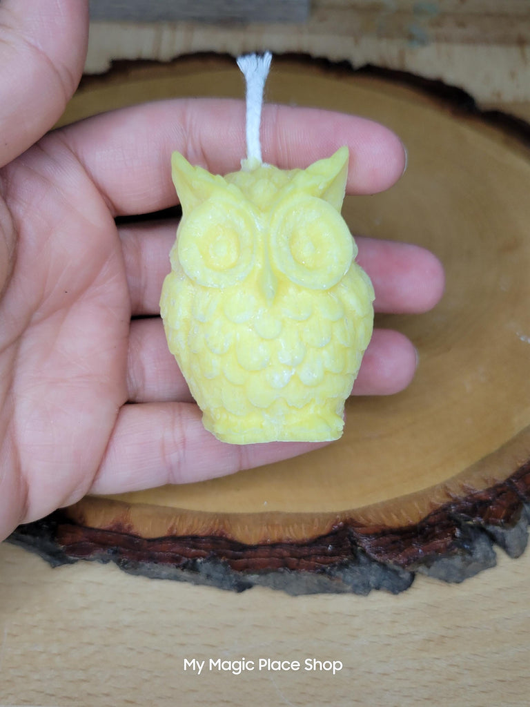 Small Owl Handmade Candle, Palm wax Candle, Home decor Candle, Small white Owl candle