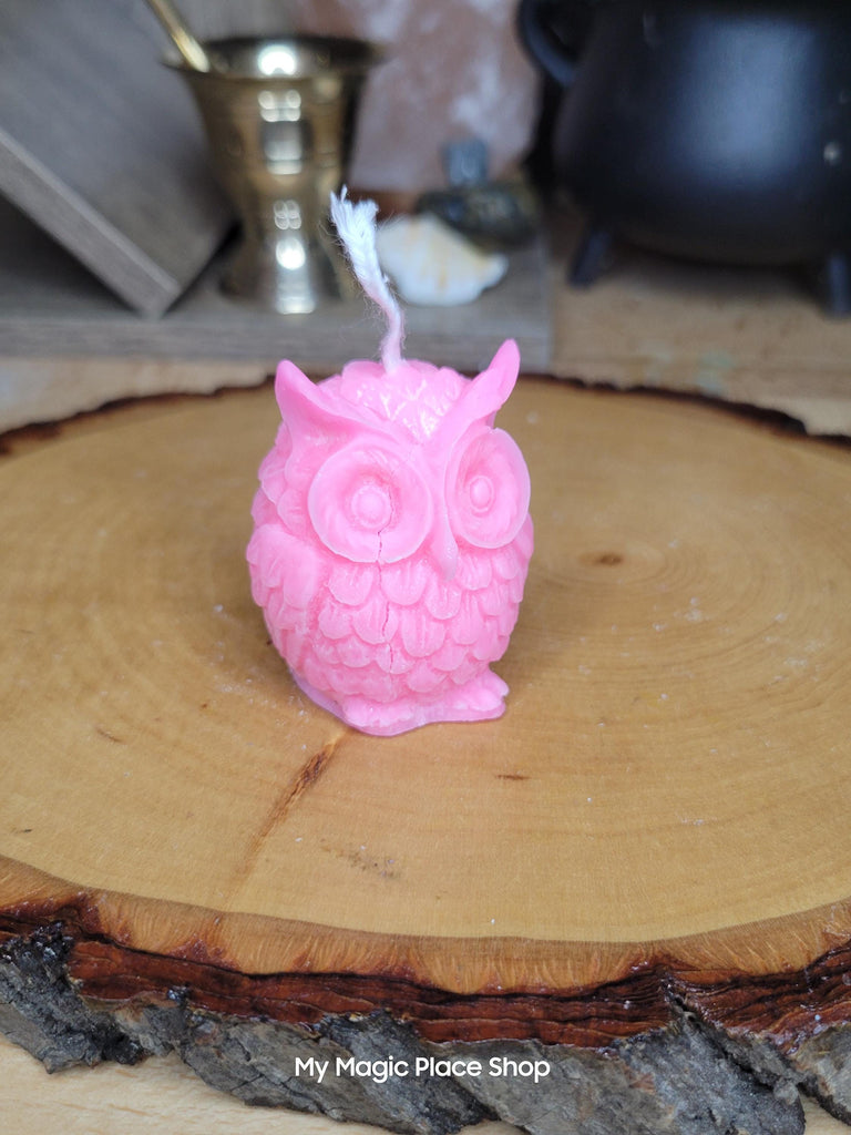 Small Owl Handmade Candle, Palm wax Candle, Home decor Candle, Small white Owl candle