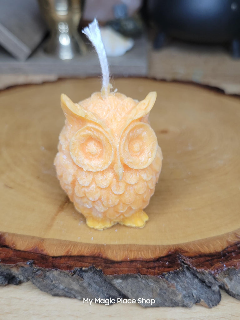 Small Owl Handmade Candle, Palm wax Candle, Home decor Candle, Small white Owl candle