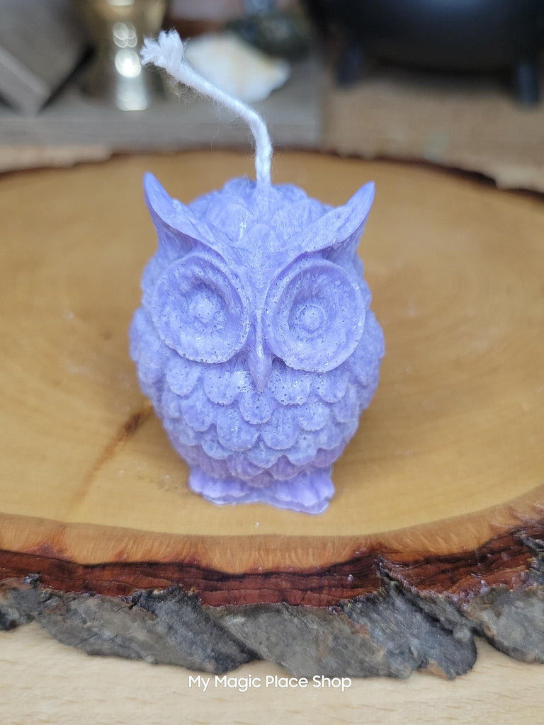 Small Owl Handmade Candle, Palm wax Candle, Home decor Candle, Small white Owl candle