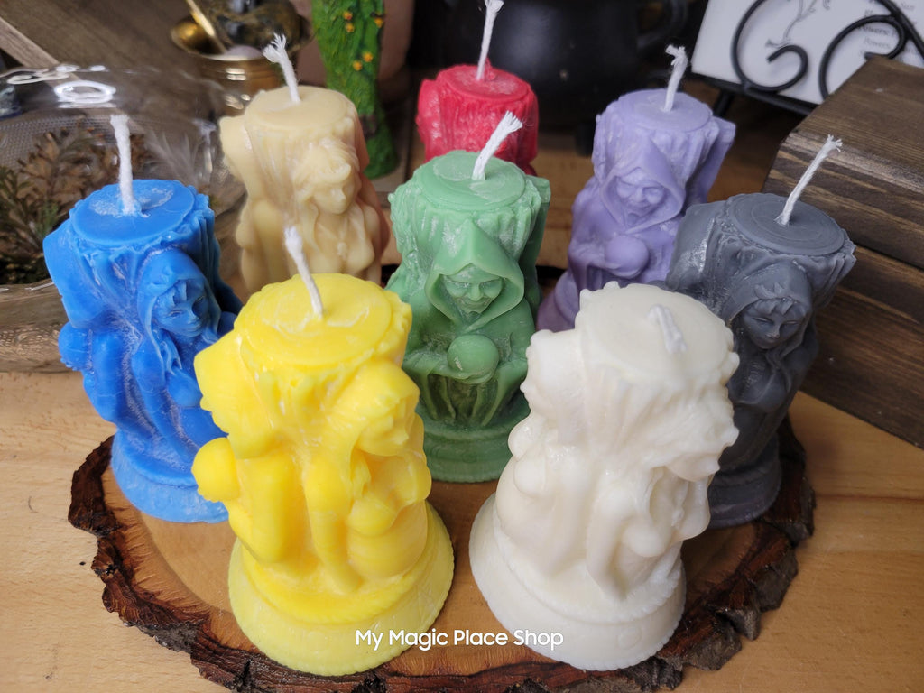 Triple Moon candle, Goddess-shaped, Sculptural candle, Palm wax