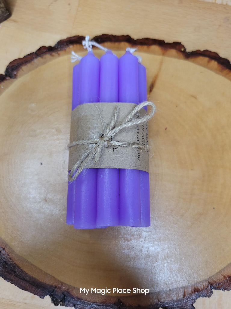 Packs of 10 colored spell candles, 4'' chime candles for spells, ritual candle