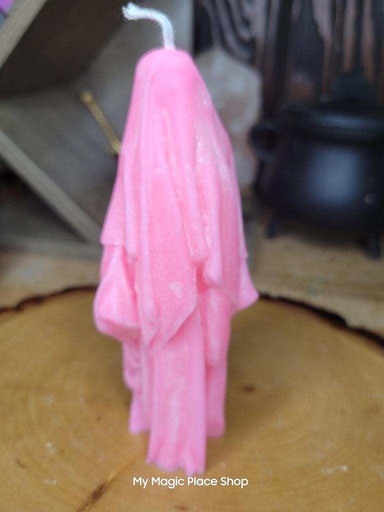 Ghost Handmade Candle , Palm wax Candle , Halloween Candle , white Ghost candle