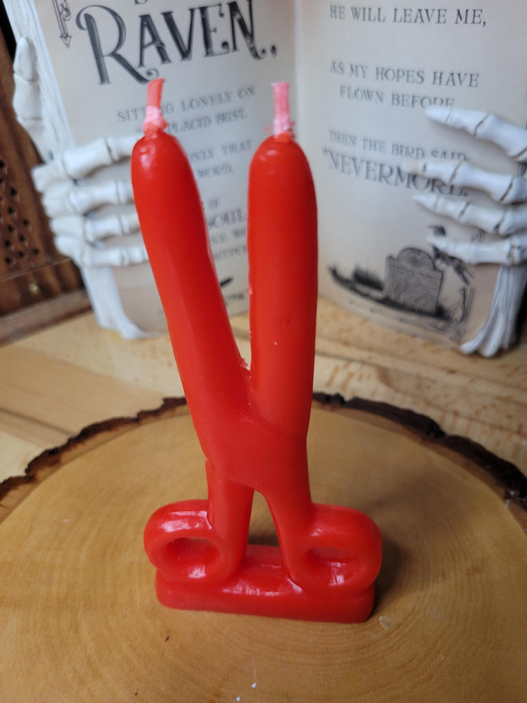 Red Scissors shape candle- Cord cutting