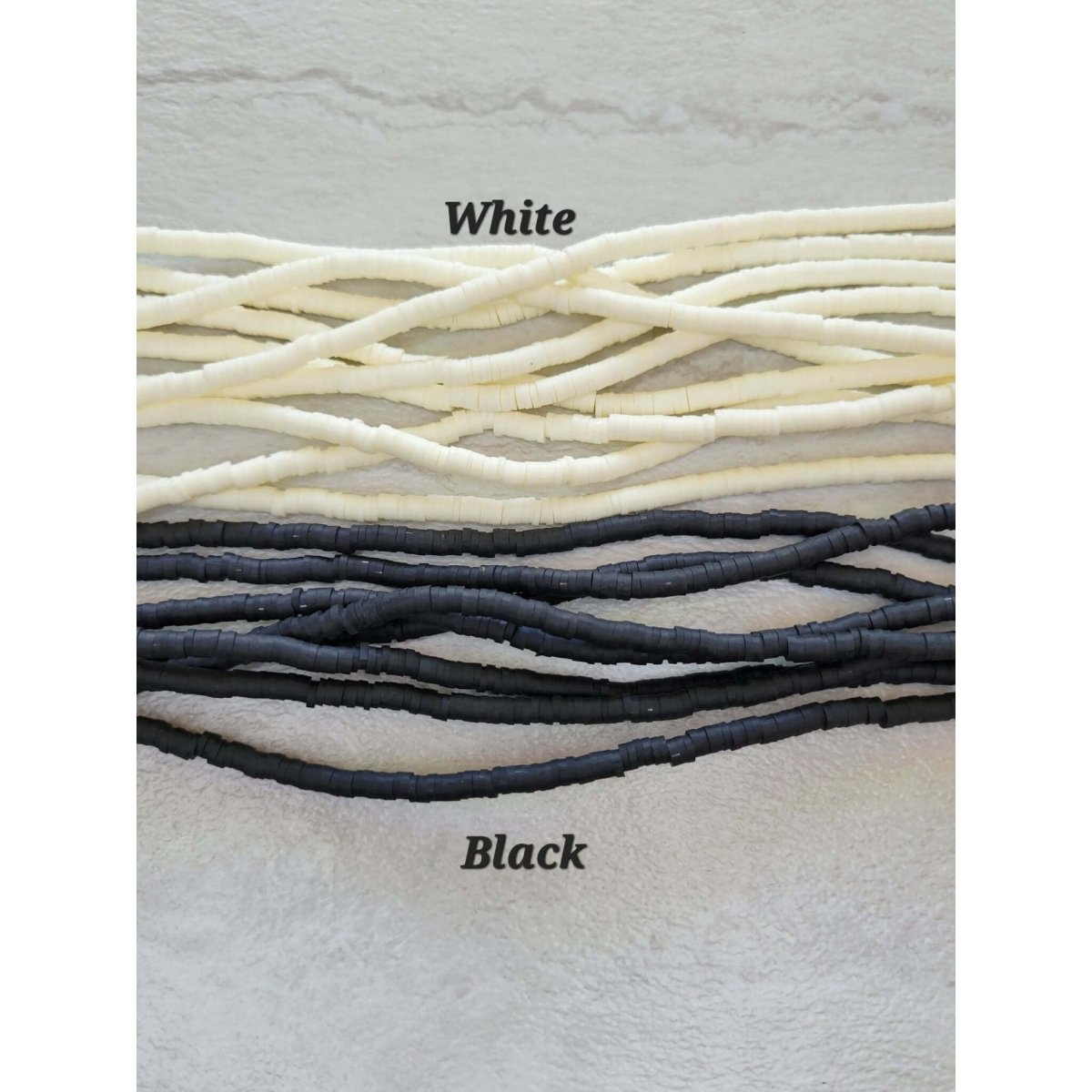 Black & White Mix Polymer Clay Heishi Beads