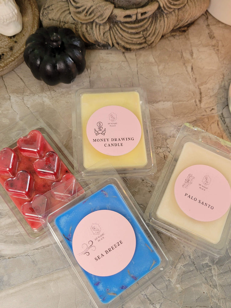 Heart Shape Wax Melts, Soy Wax with Flowers/ Handmade