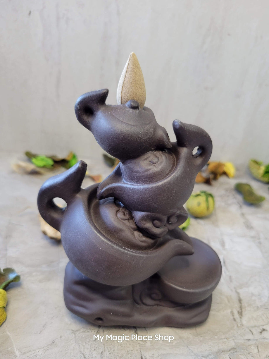 Clay Elephant Backflow Incense Burner – My Incense Burner