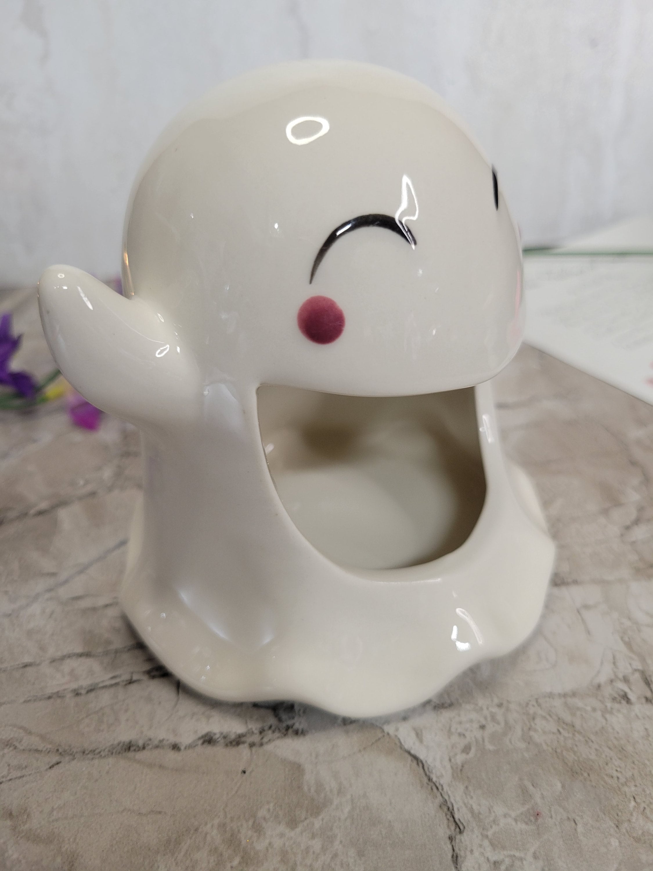 Ghost Cute Holder, Halloween theme porcelain candle holder, Handmade C – My  Magic Place Shop