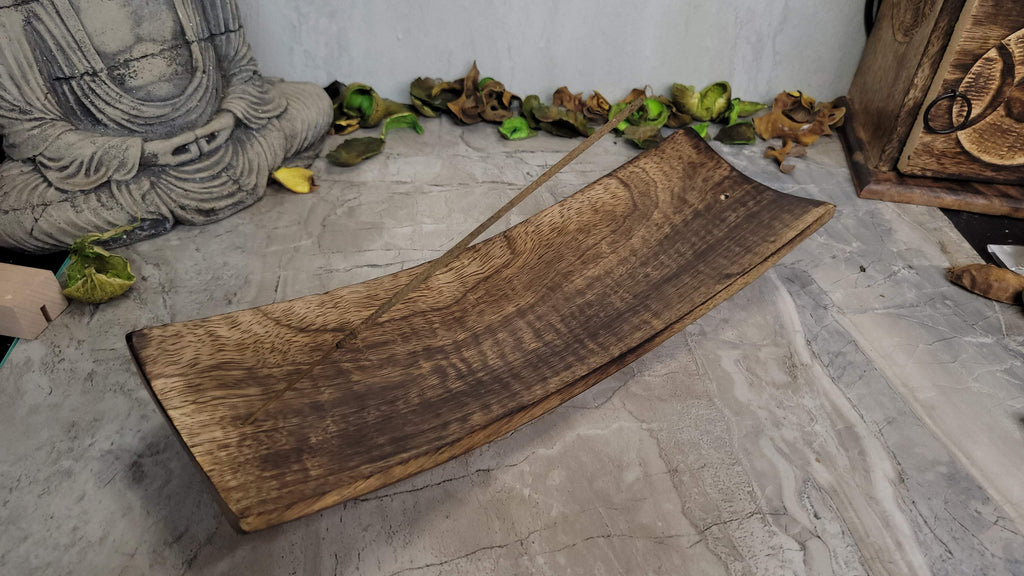 Wood double incense Burner , Big Incense Holder, Wood holder