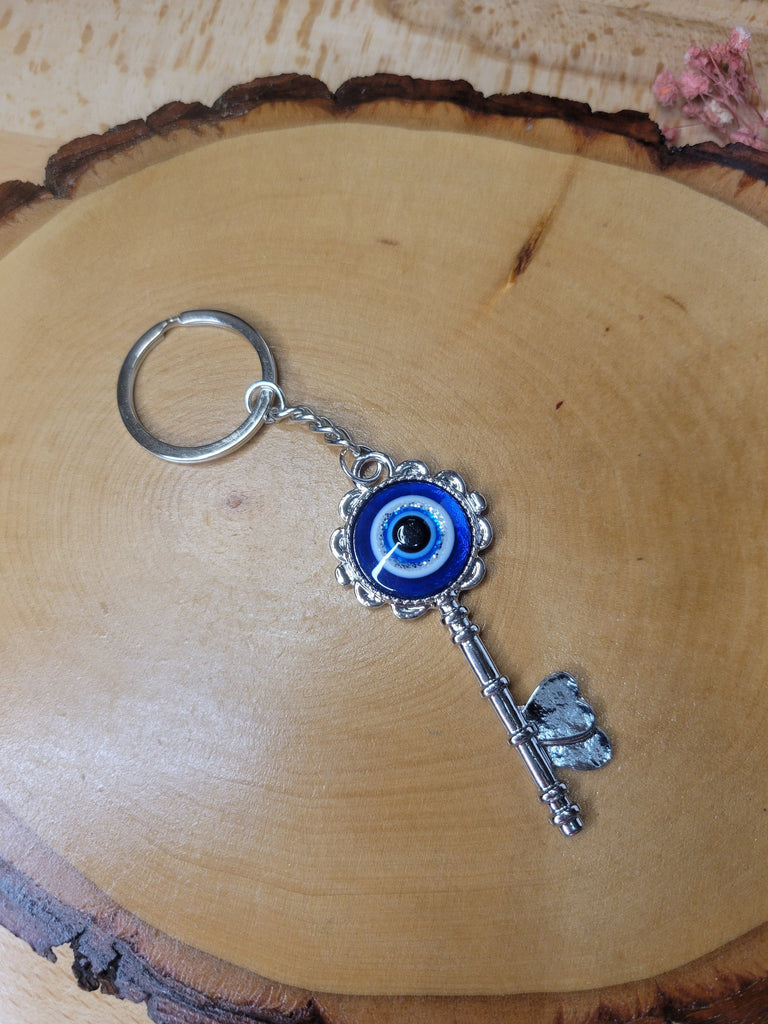 Flower Evil Eye Keychain, Handmade Keychain, Evil Eye Protection, Gift For Her