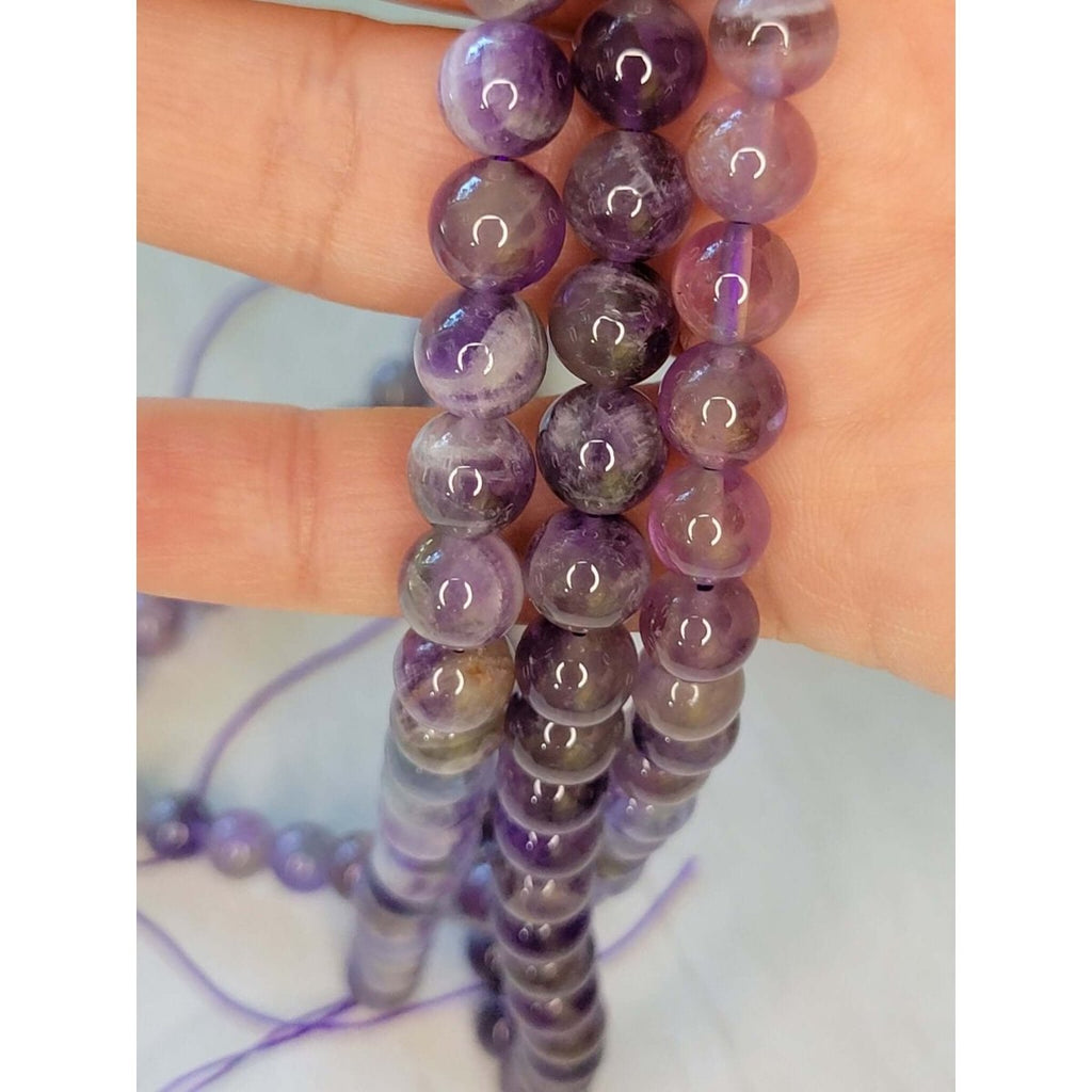 Natural Gemstone Beads Strands, Amethyst, AB Grade, Round, Purple -Jewelry Making Kits