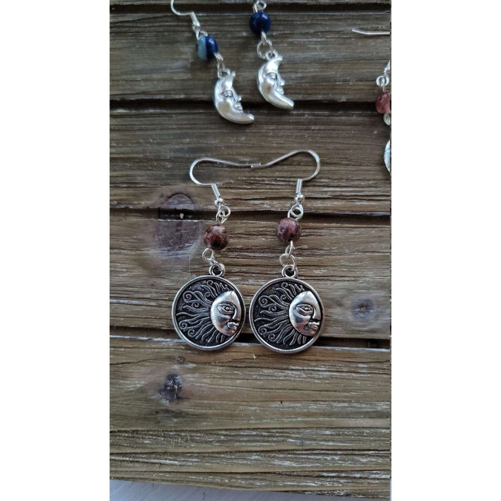 New!!! Charms Crystal Earrings ,Stacked Stone Drop Earrings |Charm and Crystal Earrings ,Witch Jewelry, Healing Crystal Energy -