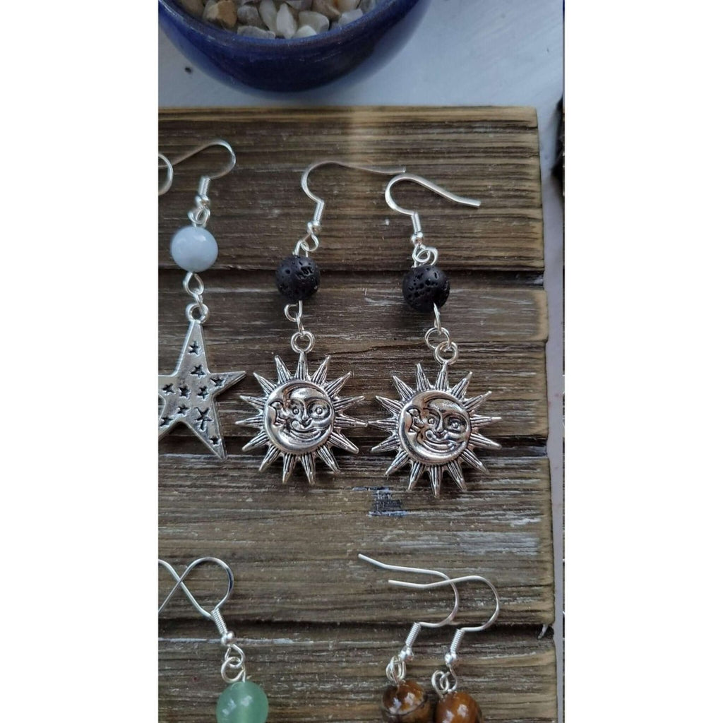 New!!! Charms Crystal Earrings ,Stacked Stone Drop Earrings |Charm and Crystal Earrings ,Witch Jewelry, Healing Crystal Energy -